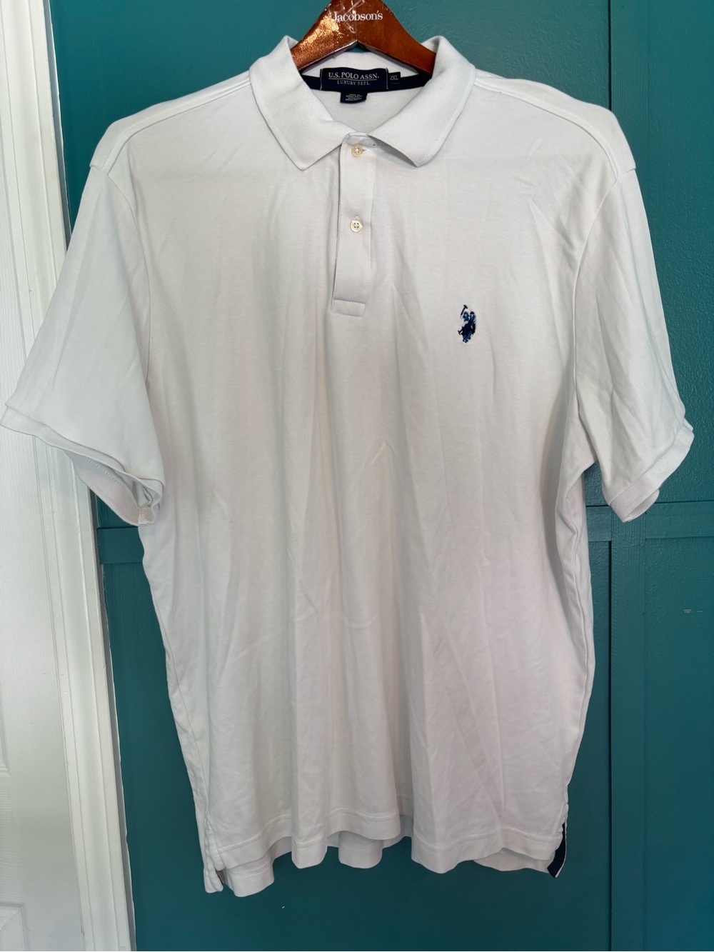 U.S. Polo Assn. Luxury Feel Men’s Classic White Polo Shirt Size 2XL 100% Cotton